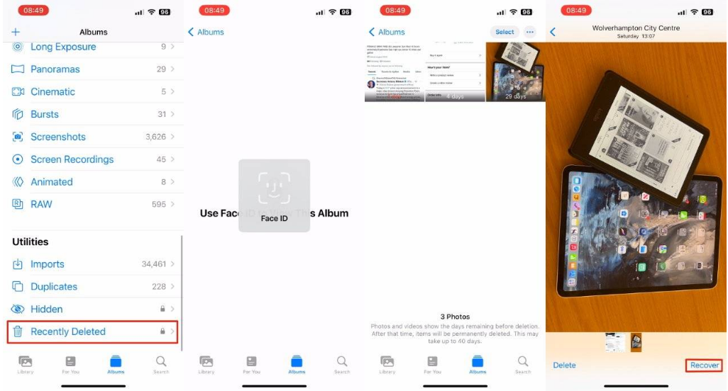 南岔苹果14维修分享 iPhone14 上恢复已删除的照片 