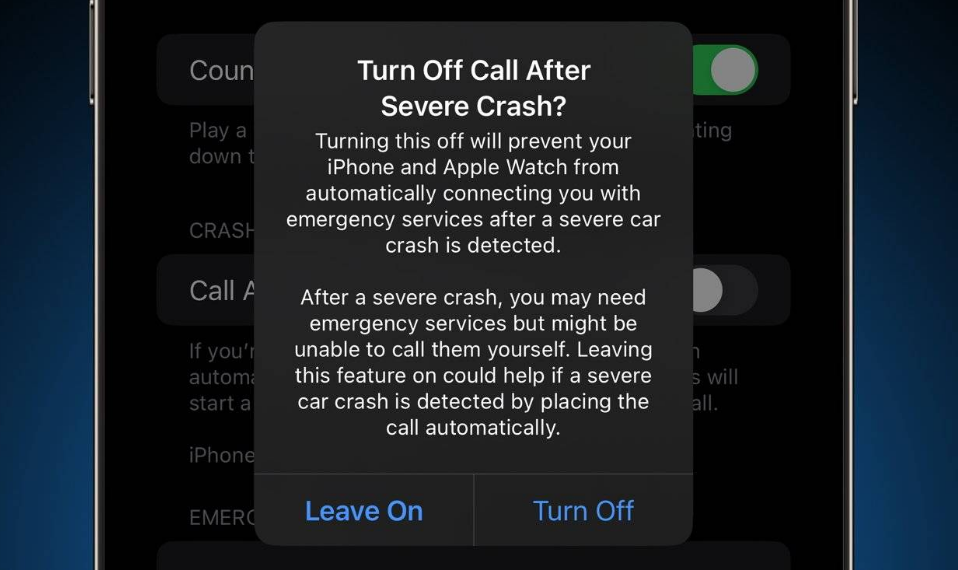 南岔苹果14维修分享 iPhone 14 和 Apple Watch 上关闭崩溃检测 